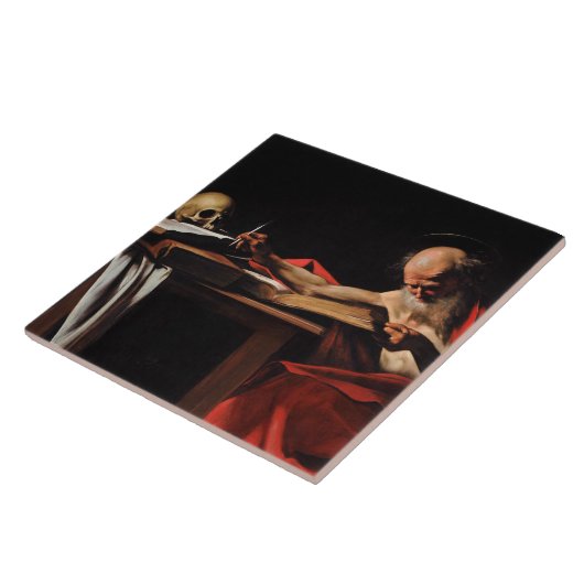 Caravaggio - Saint Jerome Writing Fliese (Seite)