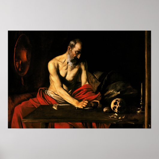 Caravaggio - Saint Jerome Writing Poster (Vorne)