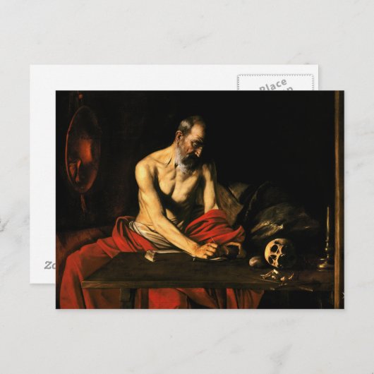 Caravaggio - Saint Jerome Writing Postkarte (Vorne/Hinten)