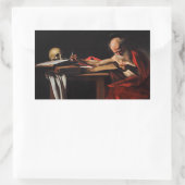 Caravaggio - Saint Jerome Writing Rechteckiger Aufkleber (Tasche)