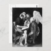 Caravaggio - Saint Matthew und Angel Postkarte (Vorne/Hinten)