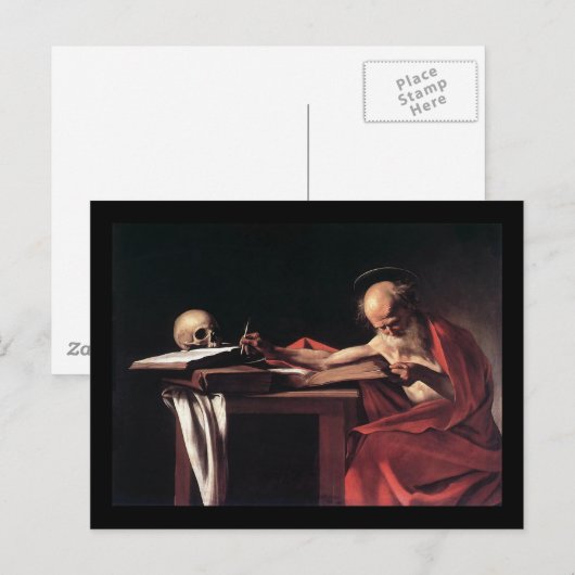 Caravaggio St Jerome Postkarte (Vorne/Hinten)