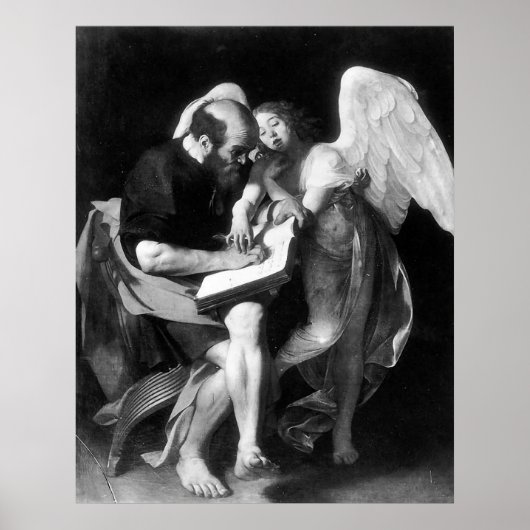 Caravaggio St Matthew und Angel Poster (Vorne)