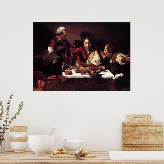 Caravaggio Supper bei Emmaus Poster (Küche)