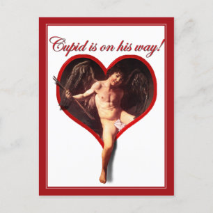 Caravaggios Cupid kommt zum Valentinstag Feiertagspostkarte