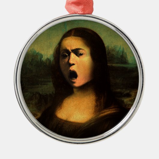 Caravaggios Mona Lisa Ornament Aus Metall (Vorne)