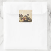 Caravaggios Obstkorb Quadratischer Aufkleber (Tasche)