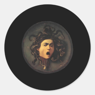 Caravaggios Renaissancegemälde von Medusa Runder Aufkleber