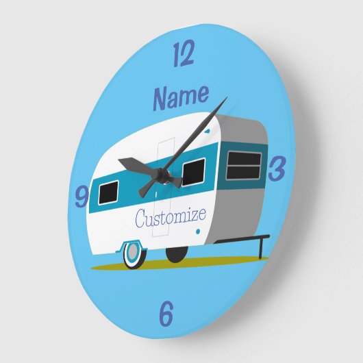 Caravan Camper RV Thunder_Cove Große Wanduhr (Winkel)