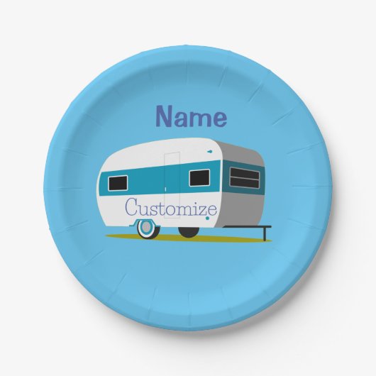 Caravan Camper RV Thunder_Cove Pappteller (Vorderseite)
