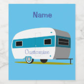Caravan Camper RV Thunder_Cove Weinetikett (Einzelnes Label)