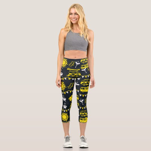 Caravan Camping Deco Capri Leggings (Vorderseite)