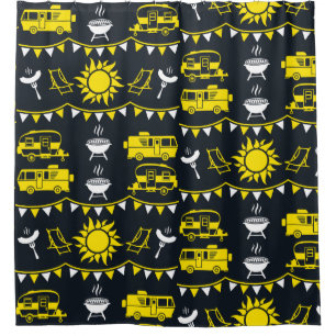 Caravan Camping Deco Duschvorhang