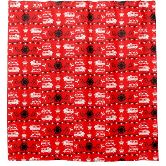 Caravan Camping Deco Duschvorhang (Vorderseite)
