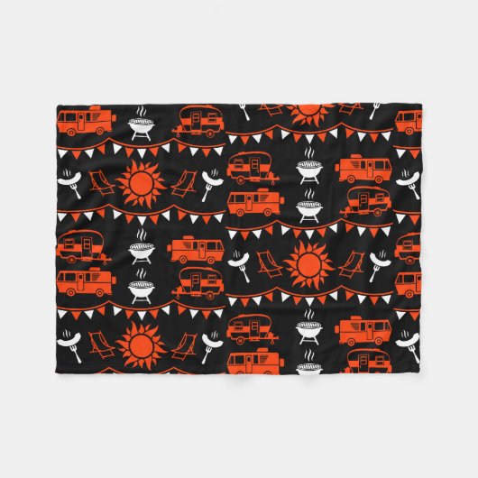 Caravan Camping Deco Fleecedecke (Vorderseite (Horizontal))