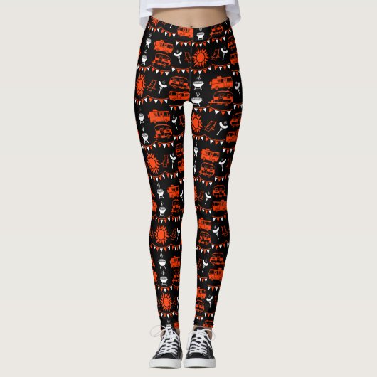 Caravan Camping Deco Leggings (Vorderseite)