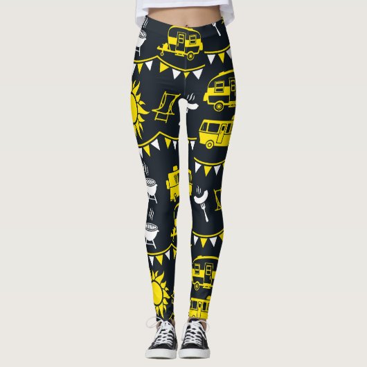 Caravan Camping Deco Leggings (Vorderseite)