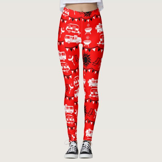 Caravan Camping Deco Leggings (Vorderseite)