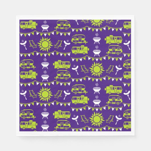 Caravan Camping Deco Serviette (Vorderseite)