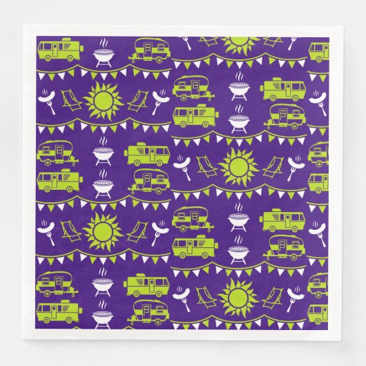 Caravan Camping Deco Serviette (Vorderseite)