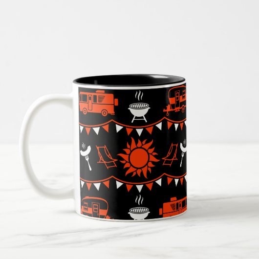 Caravan Camping Deco Zweifarbige Tasse (Links)