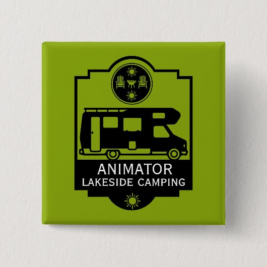 Caravan Campingplatz Business Button (Vorderseite)