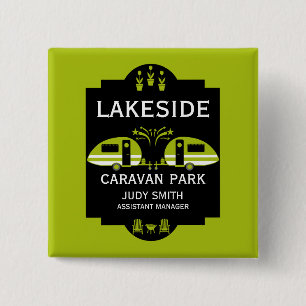 Caravan Campingplatz Werbeaktion Button