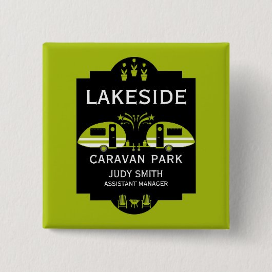 Caravan Campingplatz Werbeaktion Button (Vorderseite)