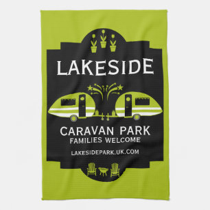 Caravan Campingplatz Werbeaktion Geschirrtuch