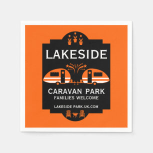 Caravan Campingplatz Werbeaktion Serviette
