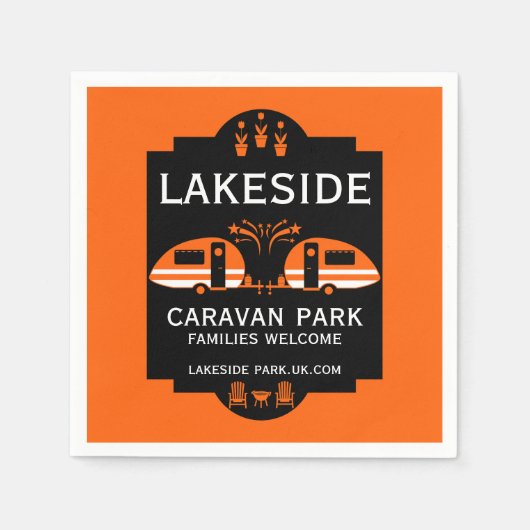 Caravan Campingplatz Werbeaktion Serviette (Vorderseite)