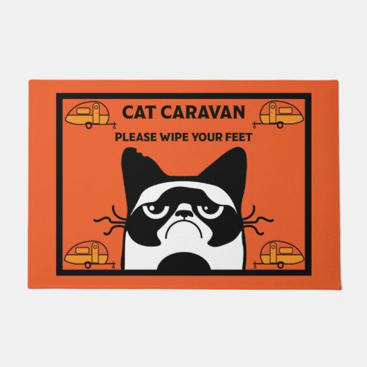 Caravan Cat Door Mat Fußmatte (Vorderseite)