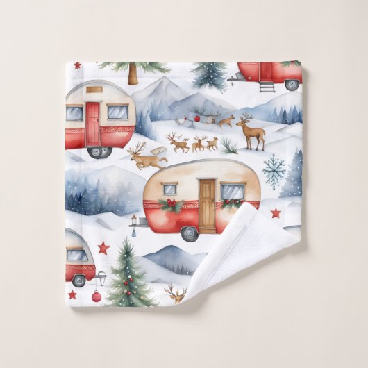 Caravan Christmas Badhandtuch Set (Waschlappen)