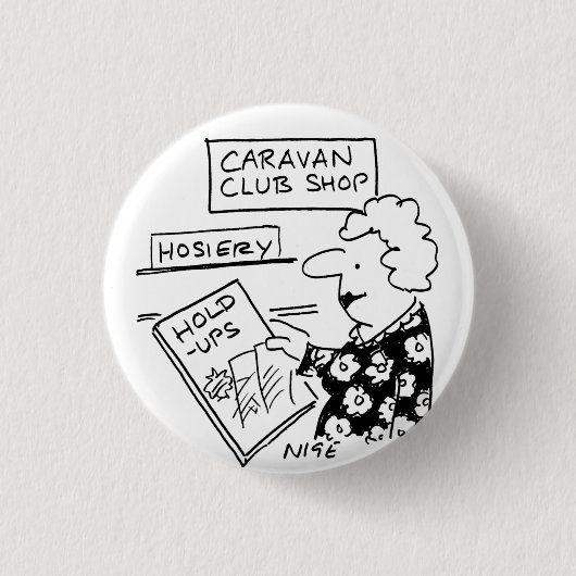Caravan Club Shop Strumpfwaren Cartoon Button (Vorderseite)