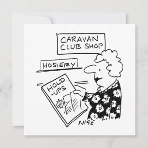 Caravan Club Shop Strumpfwaren Cartoon Feiertagskarte