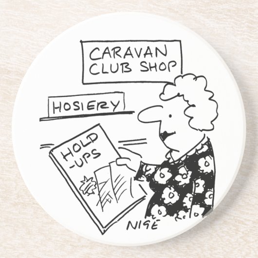 Caravan Club Shop Strumpfwaren Cartoon Getränkeuntersetzer (Vorne)