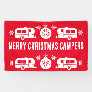 Caravan Happy Christmas Camping Banner