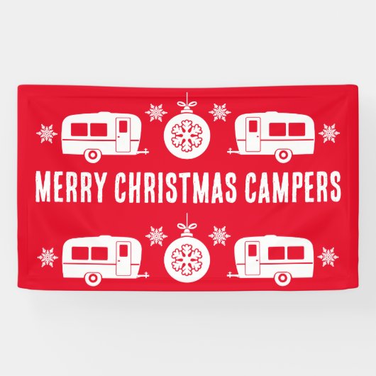 Caravan Happy Christmas Camping Banner (Horizontal)