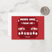 Caravan Happy Christmas Camping Mitteilungskarte (Vorderseite/Rückseite Beispiel)