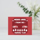 Caravan Happy Christmas Camping Postkarte (Stehend Vorderseite)