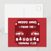 Caravan Happy Christmas Camping Postkarte (Vorne/Hinten)