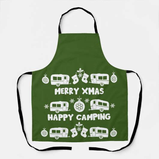 Caravan Happy Christmas Camping Schürze (Vorderseite)