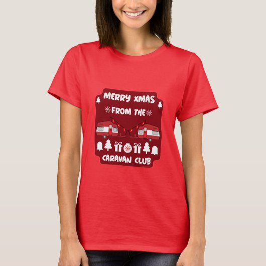 Caravan Happy Christmas Camping T - Shirt (Vorderseite)