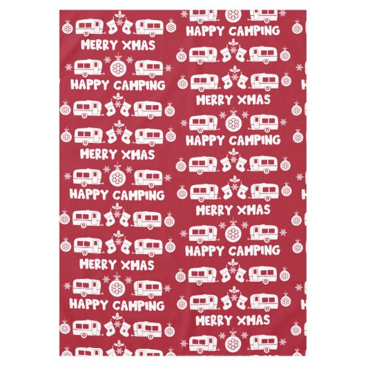 Caravan Happy Christmas Camping Tischdecke (Vorderseite)