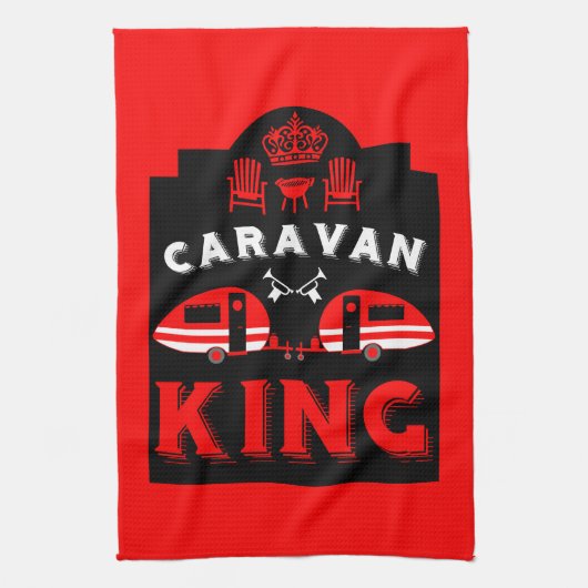 Caravan King - Geschenke für Camper Geschirrtuch (Vertikal)