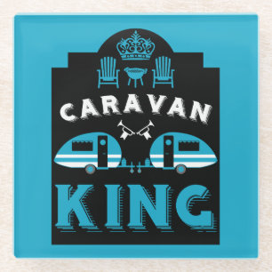 Caravan King - Geschenke für Camper Glasuntersetzer