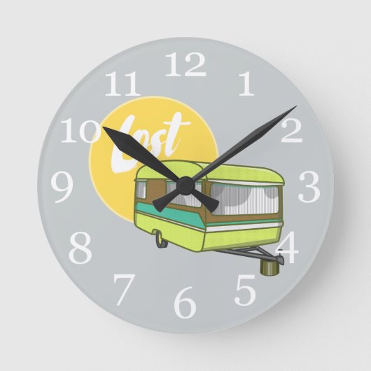 Caravan Lost Summer Holiday Runde Wanduhr (Vorderseite)