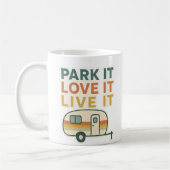 Caravan Lover Mug Design – Park It Love It Live It Kaffeetasse (Links)