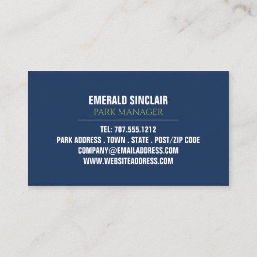 Caravan Park, Holiday Park Eigentümer, Manager Visitenkarte (Rückseite)