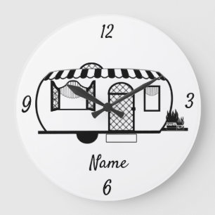 Caravan Trailer Thunder_Cove Große Wanduhr